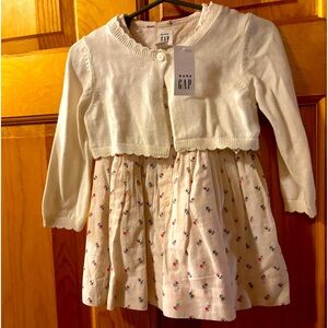 NWT Baby Gap floral dress with sweater